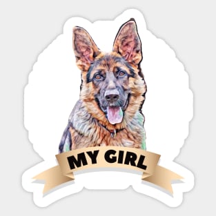 shepherd dog, dog shirt, shepherd dog breed, german shepherd, german shepherd gift, alsatian, herding dog, guard dog Sticker